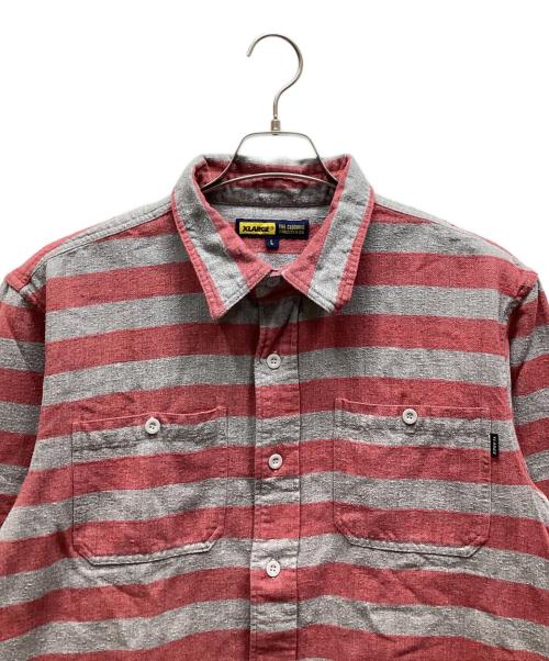 X-LARGE（エクストララージ）X-LARGE (エクストララージ) 長袖シャツ レッド×グレー サイズ:Lの古着・服飾アイテム