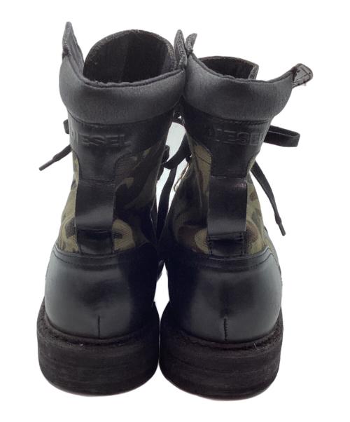 DIESEL（ディーゼル）DIESEL (ディーゼル) ハイカットブーツ ブラック×オリーブ サイズ:28の古着・服飾アイテム