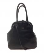 sotソット）の古着「レザーがま口2WAYバッグ」｜ブラック