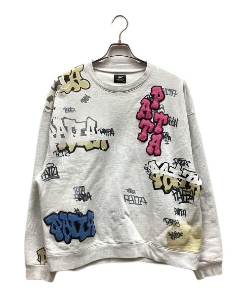 Patta（パタ）Patta (パタ) GRAFFITI BOXY POKET CREW SWEAT ライトグレー サイズ:XLの古着・服飾アイテム
