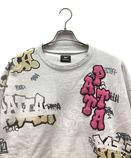 Patta（パタ）Patta (パタ) GRAFFITI BOXY POKET CREW SWEAT ライトグレー サイズ:XLの古着・服飾アイテム