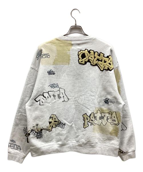 Patta（パタ）Patta (パタ) GRAFFITI BOXY POKET CREW SWEAT ライトグレー サイズ:XLの古着・服飾アイテム