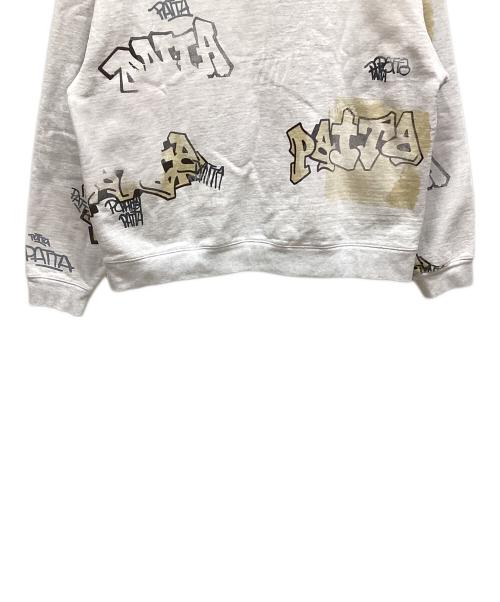 Patta（パタ）Patta (パタ) GRAFFITI BOXY POKET CREW SWEAT ライトグレー サイズ:XLの古着・服飾アイテム