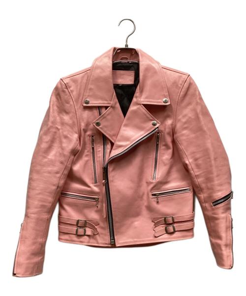 echtes leder（エヒテス レーダァ）echtes leder (エヒテス レーダァ) ライダースジャケット ピンク サイズ:XSの古着・服飾アイテム