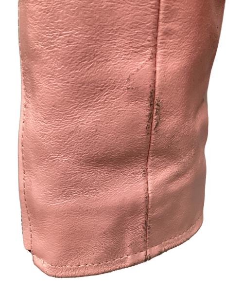 echtes leder（エヒテス レーダァ）echtes leder (エヒテス レーダァ) ライダースジャケット ピンク サイズ:XSの古着・服飾アイテム