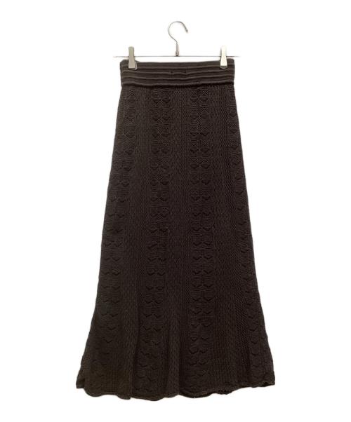 FRAY ID（フレイ アイディー）FRAY ID (フレイ アイディー) アイレットニットナロースカート ブラウン サイズ:ONE SIZEの古着・服飾アイテム