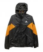 adidasアディダス）の古着「ウインドブレーカー」｜ブラック×オレンジ