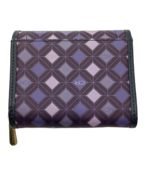 CROCODILE（クロコダイル）CROCODILE (クロコダイル) 2つ折り財布 ネイビー×パープルの古着・服飾アイテム