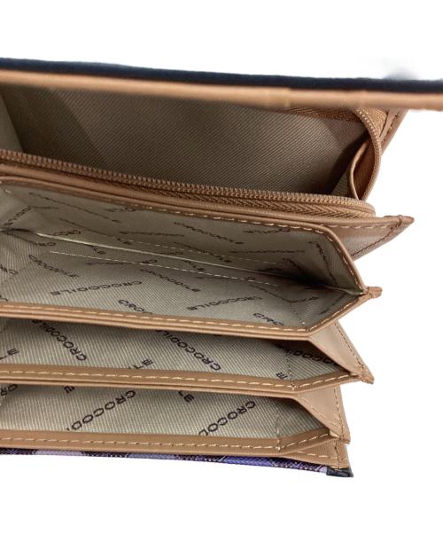 CROCODILE（クロコダイル）CROCODILE (クロコダイル) 2つ折り財布 ネイビー×パープルの古着・服飾アイテム