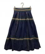 BEAMS BOYビームスボーイ）の古着「ボンバースカート」｜ネイビー×ベージュ