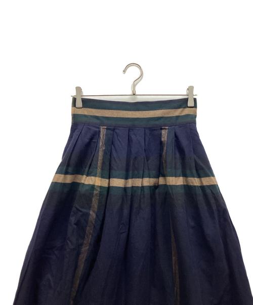 BEAMS BOY（ビームスボーイ）BEAMS BOY (ビームスボーイ) ボンバースカート ネイビー×ベージュ サイズ:表記なしの古着・服飾アイテム