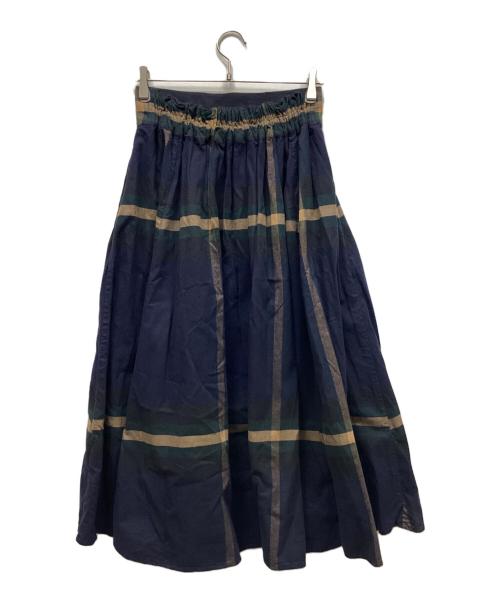 BEAMS BOY（ビームスボーイ）BEAMS BOY (ビームスボーイ) ボンバースカート ネイビー×ベージュ サイズ:表記なしの古着・服飾アイテム