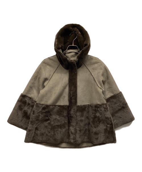 Artemarvel（アルテマーヴェル）Artemarvel (アルテマーヴェル) フェイクファーコート グレー×ブラウン サイズ:Mの古着・服飾アイテム