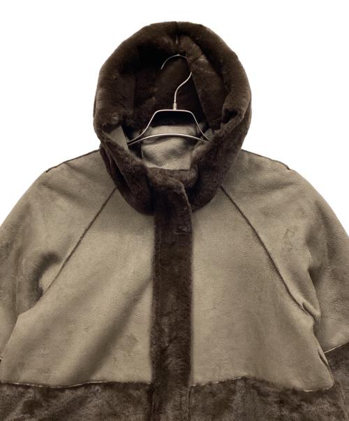 Artemarvel（アルテマーヴェル）Artemarvel (アルテマーヴェル) フェイクファーコート グレー×ブラウン サイズ:Mの古着・服飾アイテム