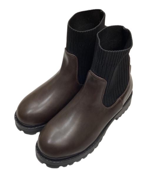coen（コーエン）coen (コーエン) 防滑ストレッチブーツ ブラウン×ブラック サイズ:24.5 未使用品の古着・服飾アイテム