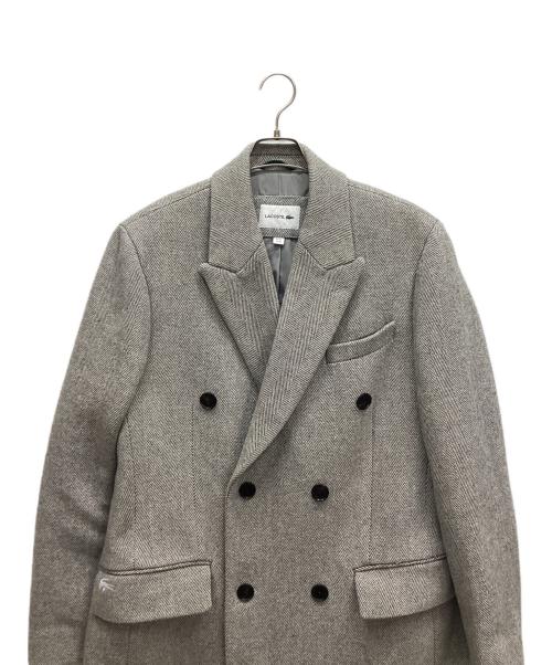 LACOSTE（ラコステ）LACOSTE (ラコステ) ヘリンボーンロングウールコート ライトグレー サイズ:Lの古着・服飾アイテム