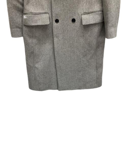 LACOSTE（ラコステ）LACOSTE (ラコステ) ヘリンボーンロングウールコート ライトグレー サイズ:Lの古着・服飾アイテム