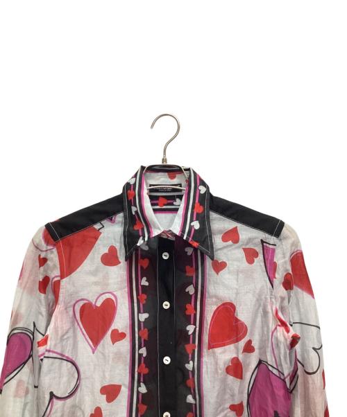 DOLCE & GABBANA（ドルチェ＆ガッバーナ）DOLCE & GABBANA (ドルチェ＆ガッバーナ) 長袖シャツ ホワイト×ブラック サイズ:40の古着・服飾アイテム