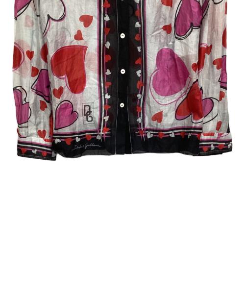 DOLCE & GABBANA（ドルチェ＆ガッバーナ）DOLCE & GABBANA (ドルチェ＆ガッバーナ) 長袖シャツ ホワイト×ブラック サイズ:40の古着・服飾アイテム