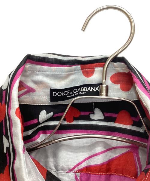 DOLCE & GABBANA（ドルチェ＆ガッバーナ）DOLCE & GABBANA (ドルチェ＆ガッバーナ) 長袖シャツ ホワイト×ブラック サイズ:40の古着・服飾アイテム