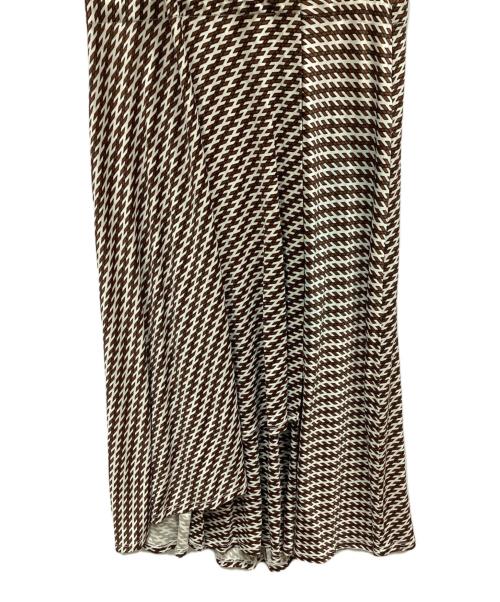 TORY BURCH（トリーバーチ）TORY BURCH (トリーバーチ) ロングラップワンピース ホワイト×ブラウン サイズ:M 未使用品の古着・服飾アイテム