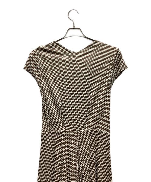 TORY BURCH（トリーバーチ）TORY BURCH (トリーバーチ) ロングラップワンピース ホワイト×ブラウン サイズ:M 未使用品の古着・服飾アイテム