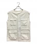 SHENERYシーナリー）の古着「ノーカラーミリタリーベスト」｜ホワイト