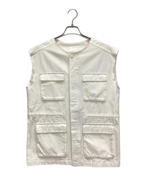 SHENERY（シーナリー）SHENERY (シーナリー) ノーカラーミリタリーベスト ホワイト サイズ:Fの古着・服飾アイテム