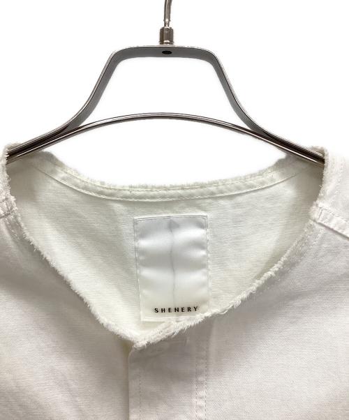 SHENERY（シーナリー）SHENERY (シーナリー) ノーカラーミリタリーベスト ホワイト サイズ:Fの古着・服飾アイテム