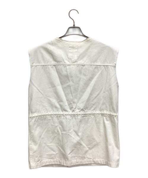 SHENERY（シーナリー）SHENERY (シーナリー) ノーカラーミリタリーベスト ホワイト サイズ:Fの古着・服飾アイテム