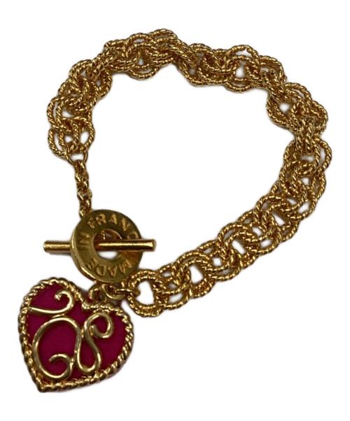 SONIA RYKIEL（ソニア リキエル）SONIA RYKIEL (ソニア リキエル) ヴィンテージハートモチーフブレスレット ゴールドの古着・服飾アイテム