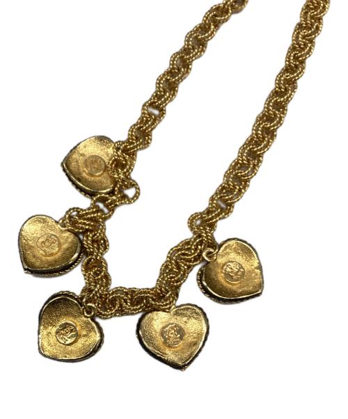 SONIA RYKIEL（ソニア リキエル）SONIA RYKIEL (ソニア リキエル) ヴィンテージハートモチーフネックレス ブラック×ゴールドの古着・服飾アイテム