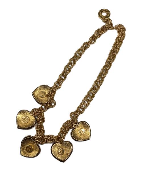 SONIA RYKIEL（ソニア リキエル）SONIA RYKIEL (ソニア リキエル) ヴィンテージハートモチーフネックレス ブラック×ゴールドの古着・服飾アイテム