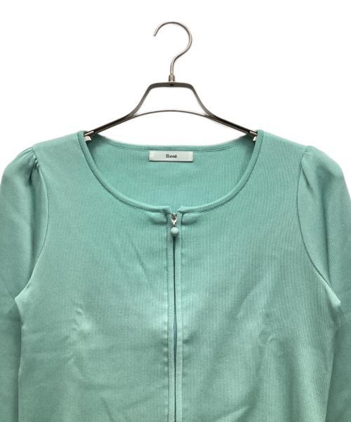 Rene（ルネ）Rene (ルネ) ジップカーディガン グリーン サイズ:38の古着・服飾アイテム
