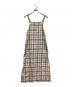 BEAUTY&YOUTH（ビューティーアンドユース）の古着「麻ブレンドチェックキャミソールワンピース」｜ホワイト×ブラウン