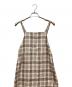 BEAUTY&YOUTH (ビューティーアンドユース) 麻ブレンドチェックキャミソールワンピース ホワイト×ブラウン サイズ:M 未使用品：4000円