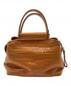 MAURO GOVERNAマウロゴヴェルナ）の古着「型押しハンドバッグ」｜キャメル