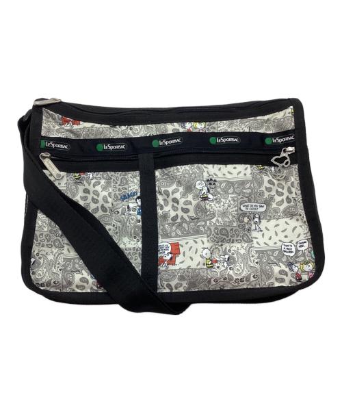 LeSportsac（レスポートサック）LeSportsac (レスポートサック) PEANUTS (ピーナッツ) ショルダーバッグ ホワイト×ブラックの古着・服飾アイテム