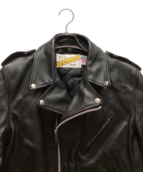 Schott（ショット）Schott (ショット) レザーライダースジャケット ブラック サイズ:40の古着・服飾アイテム