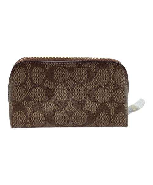 COACH（コーチ）COACH (コーチ) コスメポーチ ベージュ×ブラウンの古着・服飾アイテム