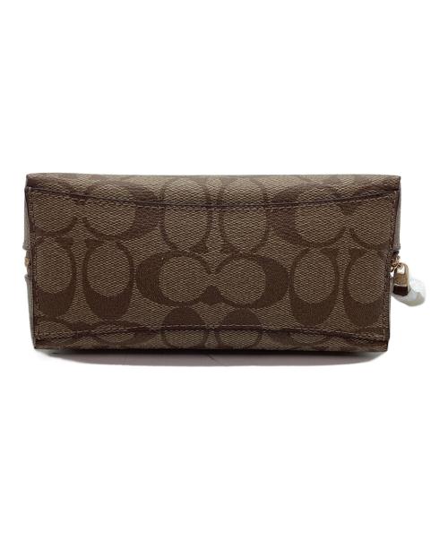 COACH（コーチ）COACH (コーチ) コスメポーチ ベージュ×ブラウンの古着・服飾アイテム