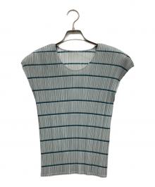 PLEATS PLEASE×ISSEY MIYAKE（プリーツプリーズ×イッセイミヤケ）の古着「ノースリーブカットソー」｜ブルー