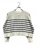 LE PHILル フィル）の古着「ボーダーニット」｜ホワイト×ブラック