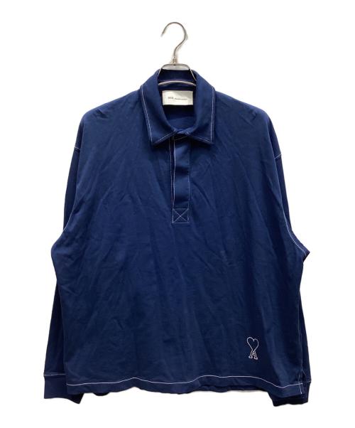 AMI Alexandre Mattiussi（アミアレクサンドルマテュッシ）AMI Alexandre Mattiussi (アミアレクサンドルマテュッシ) ポロシャツ ネイビー サイズ:表記なしの古着・服飾アイテム