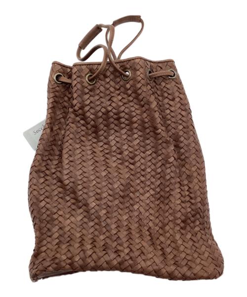 TIBERIO FERRETTI（ティベリオ・フェレッティ）TIBERIO FERRETTI (ティベリオ・フェレッティ) レザードローストリングバッグ ブラウン 未使用品の古着・服飾アイテム