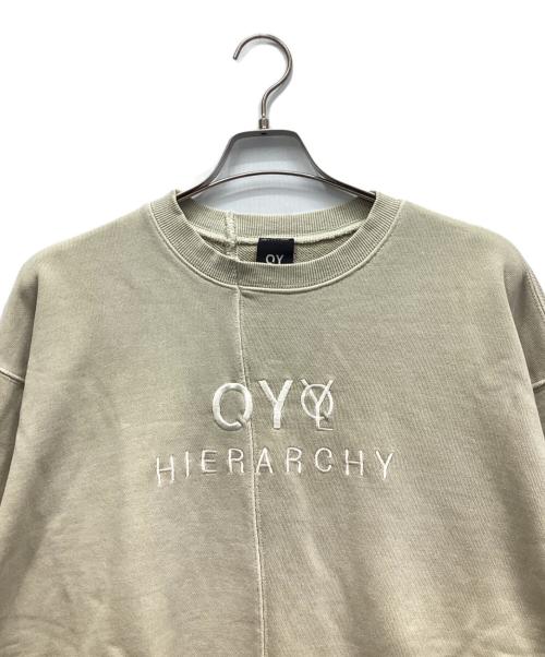 OY（オーワイ）OY (オーワイ) カッティングピグメントトレーナー ベージュ サイズ:Sの古着・服飾アイテム