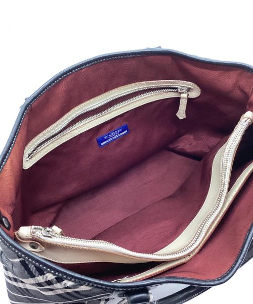 BURBERRY BLUE LABEL（バーバリー ブルー レーベル）BURBERRY BLUE LABEL (バーバリー ブルー レーベル) トートバッグ ブラック×ホワイトの古着・服飾アイテム