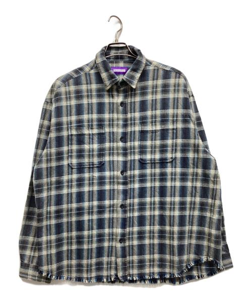 REmasterred（-）REmasterred (-) 長袖シャツ ブルー×グレー サイズ:Lの古着・服飾アイテム