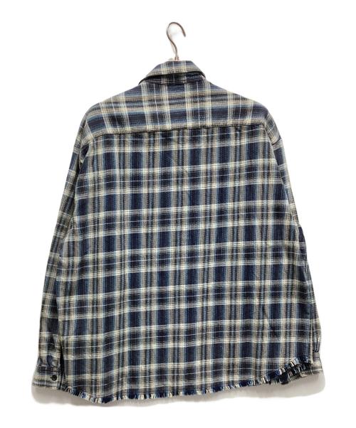 REmasterred（-）REmasterred (-) 長袖シャツ ブルー×グレー サイズ:Lの古着・服飾アイテム