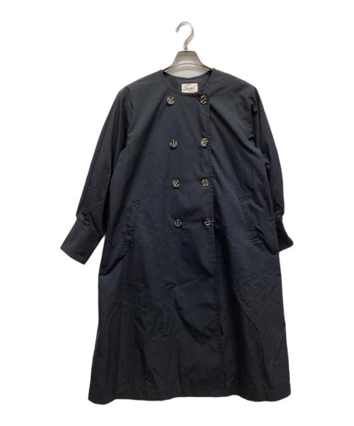 BEAMS HEART（ビームスハート）BEAMS HEART (ビームスハート) ノーカラーコート ネイビー サイズ:Mの古着・服飾アイテム